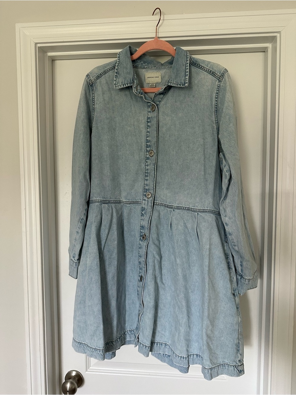 American Eagle Light Blue Denim Dress